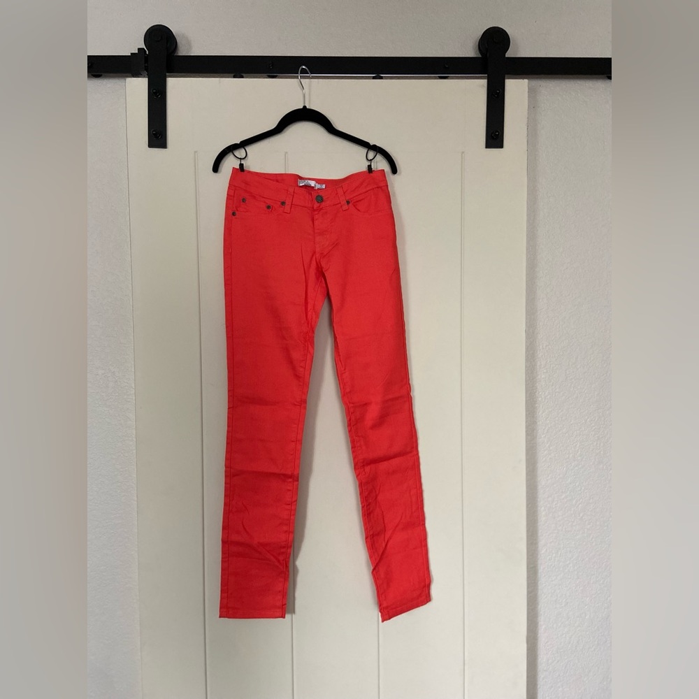 Prana Red Denim Skinny Jeans